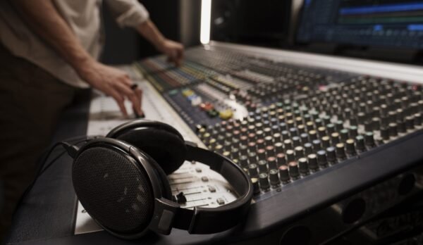 close-up-artist-making-music